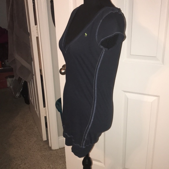 🖤VINTAGE ABERCROMBIE AND FITCH Y2K DARK NAVY HENLEY SHIRT TOP SIZE L🖤 - Picture 4 of 8